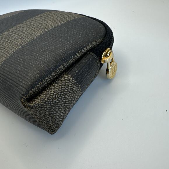 Fendi 80's Vintage Pequin Cosmetic bag 4x6 w/ Certificate of Auth PRISTINE cond - Picture 6 of 13